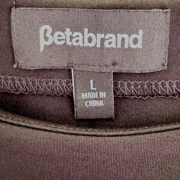 BETABRAND Jet Set Black Blue Colorblock Dress Work 3/4 Sleeve Fitted Dress L - Picture 6 of 6